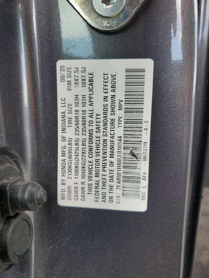 2020 Honda Cr-V Exl VIN: 7FARW1H88LE016544 Lot: 63087635