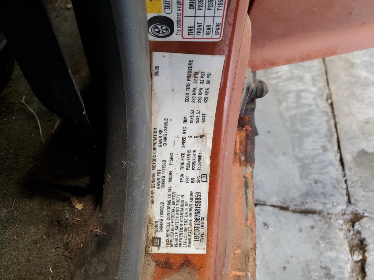 1gcdt136768158859 1GCDT136768158859 2006 Chevrolet Colorado