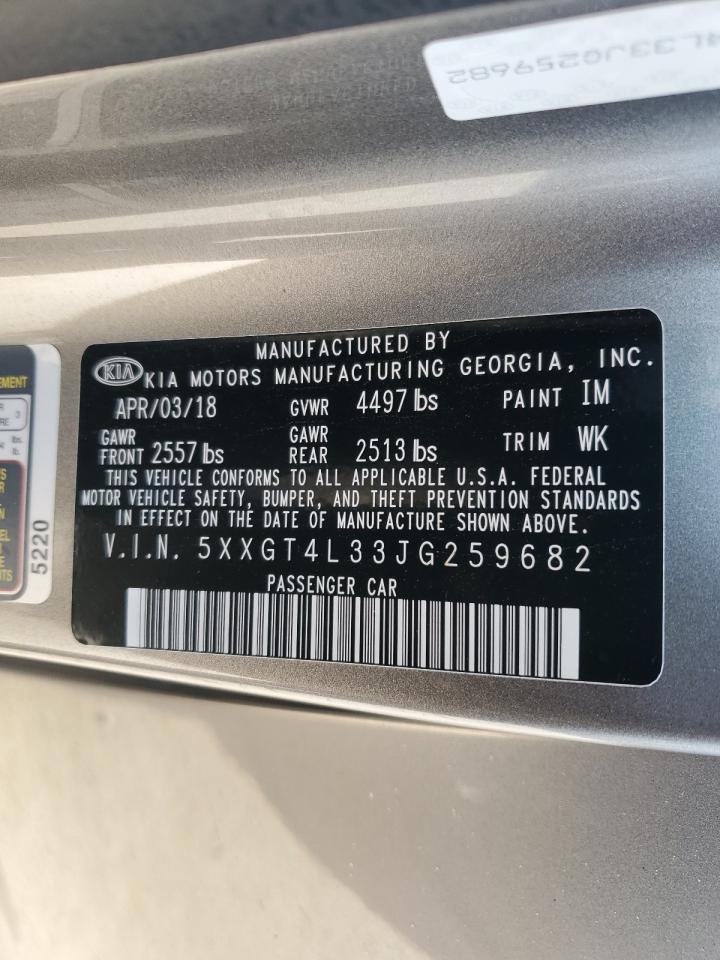 5xxgt4l33jg259682 5XXGT4L33JG259682 2018 Kia Optima Lx