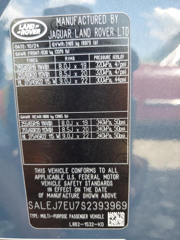 2025 Land Rover Defender 110 S VIN: SALEJ7EU7S2393969 Lot: 62645275
