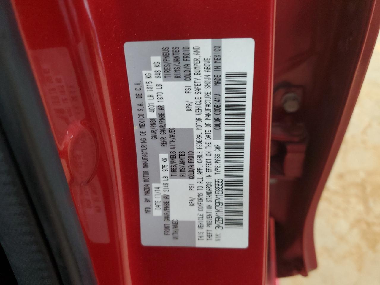 2015 Mazda 3 Grand Touring VIN: 3MZBM1M79FM168555 Lot: 64013285