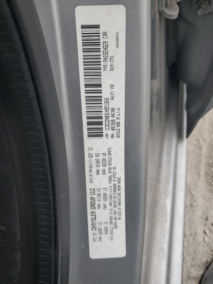 2013 Dodge Avenger Se VIN: 1C3CDZAB3DN551266 Lot: 67222445