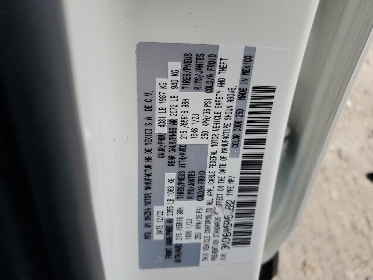 2023 Mazda Cx-30 VIN: 3MVDMBAM5PM518582 Lot: 65451855