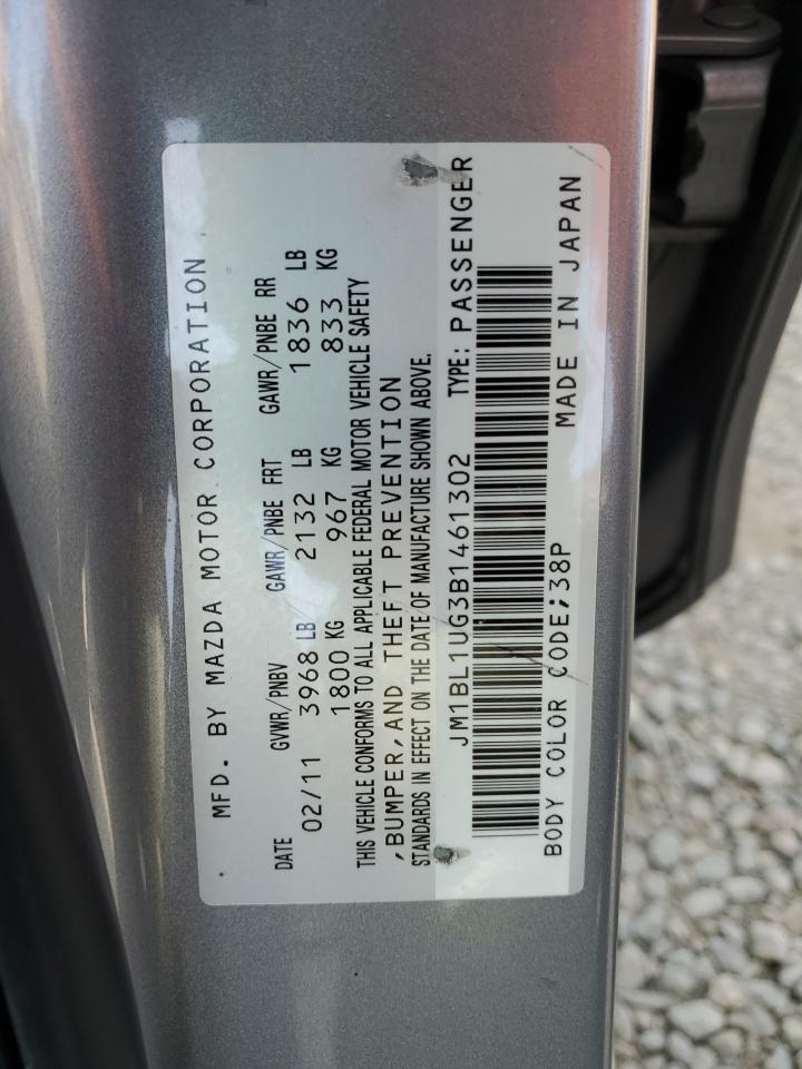 2011 Mazda 3 I VIN: JM1BL1UG3B1461302 Lot: 64793485
