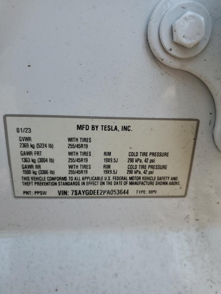 2023 Tesla Model Y VIN: 7SAYGDEE2PA053644 Lot: 66134635