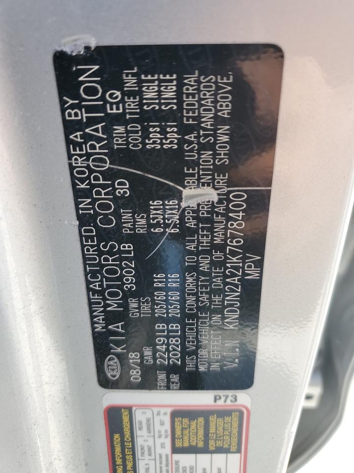 2019 Kia Soul VIN: KNDJN2A21K7678400 Lot: 64984255