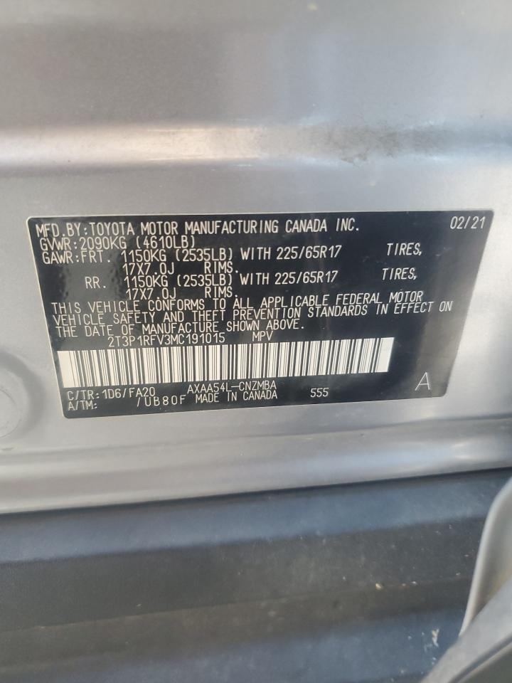 2021 Toyota Rav4 Xle VIN: 2T3P1RFV3MC191015 Lot: 65957985