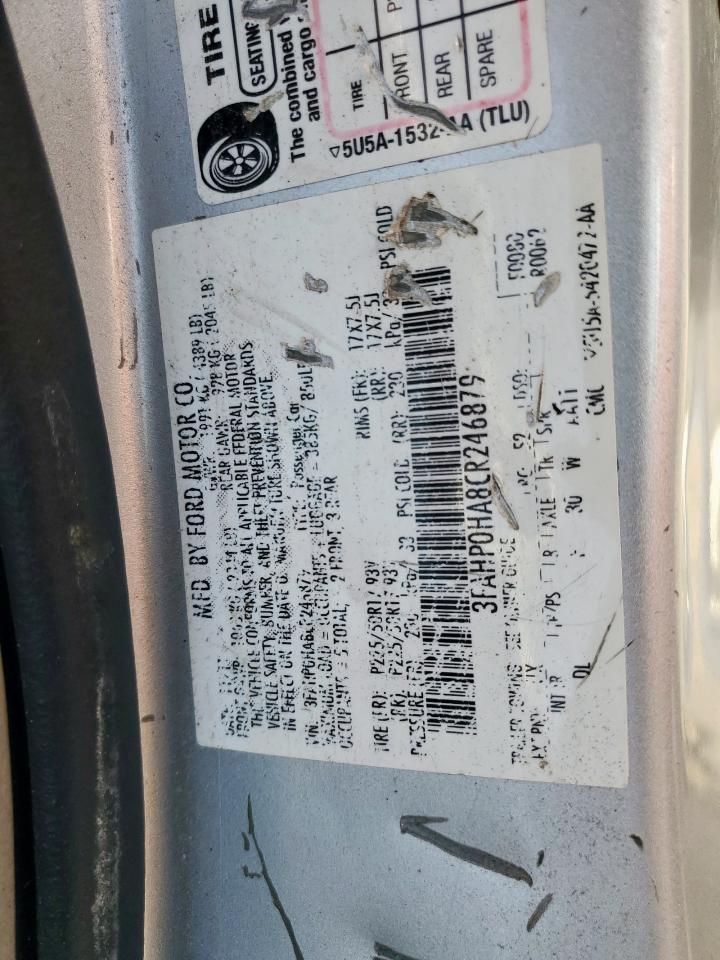 2012 Ford Fusion Se VIN: 3FAHP0HA8CR246879 Lot: 65124825