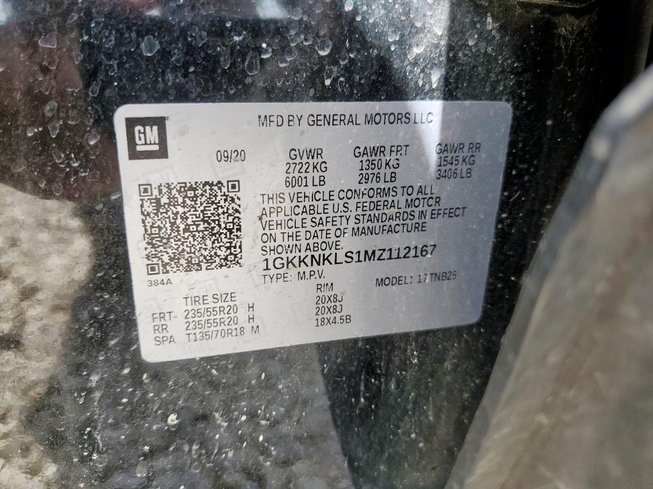 2021 GMC Acadia Sle VIN: 1GKKNKLS1MZ112167 Lot: 63811455