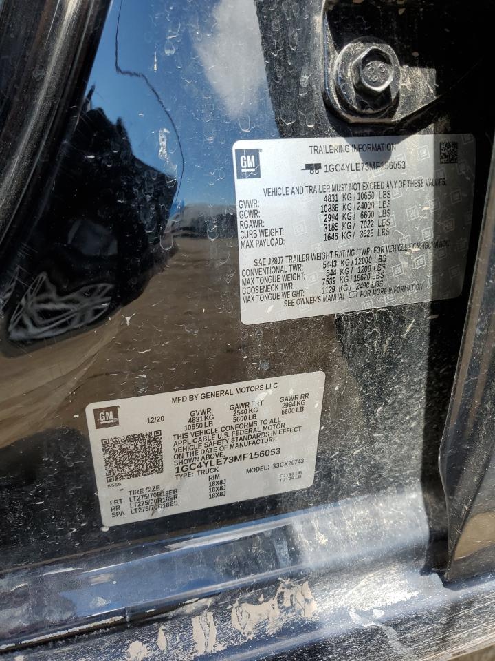 2021 Chevrolet Silverado K2500 Heavy Duty VIN: 1GC4YLE73MF156053 Lot: 63450805