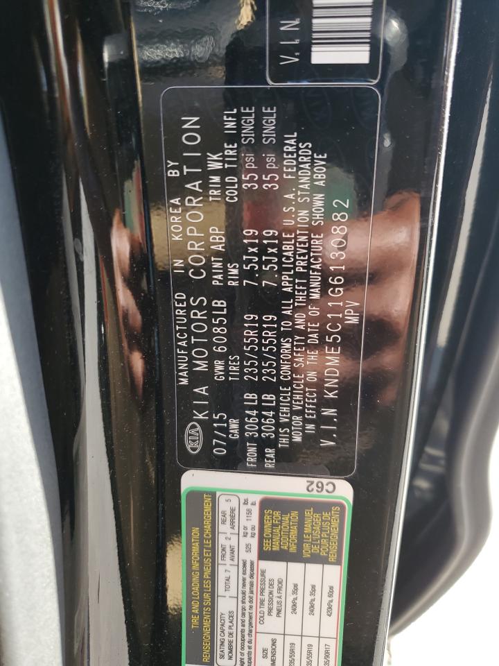 2016 Kia Sedona Sxl VIN: KNDME5C11G6130882 Lot: 64888845