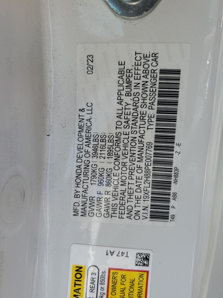 2023 Honda Civic Sport VIN: 19XFL2H88PE007769 Lot: 66202025