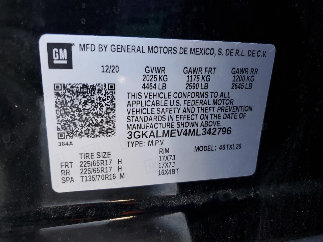 2021 GMC Terrain Sle VIN: 3GKALMEV4ML342796 Lot: 64399575