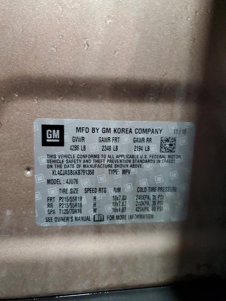 2019 Buick Encore Preferred VIN: KL4CJASB6KB791358 Lot: 63773635
