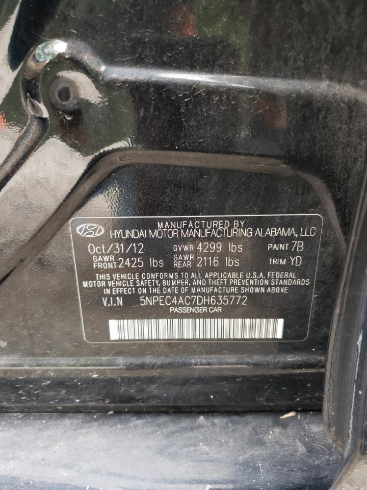 2013 Hyundai Sonata Se VIN: 5NPEC4AC7DH635772 Lot: 65143465