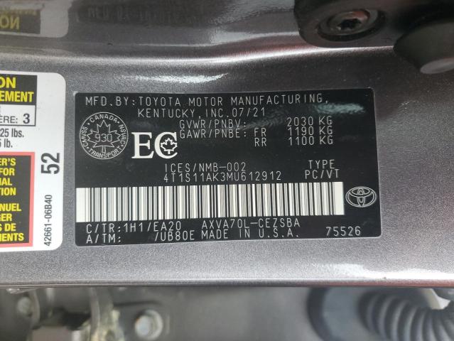 2021 TOYOTA CAMRY NIGHT SHADE  