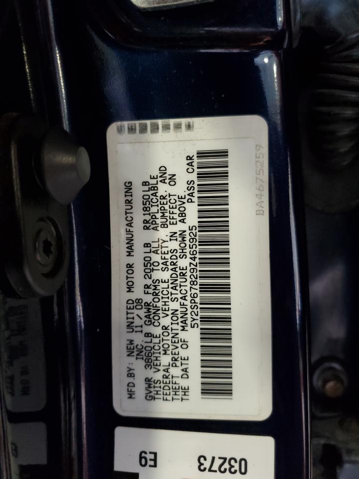 2009 Pontiac Vibe VIN: 5Y2SP67829Z465925 Lot: 63113905
