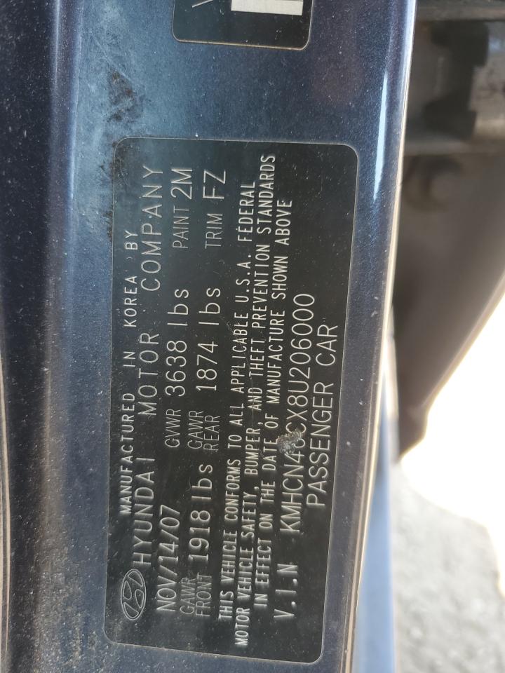 2008 Hyundai Accent Gls VIN: KMHCN46CX8U206000 Lot: 64506035