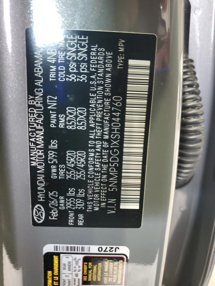 2025 Hyundai Santa Fe Calligraphy VIN: 5NMP5DG1XSH044760 Lot: 64125945