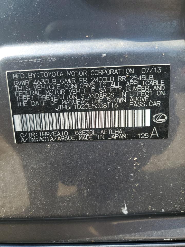 2014 Lexus Is 250 VIN: JTHBF1D20E5008116 Lot: 62613435