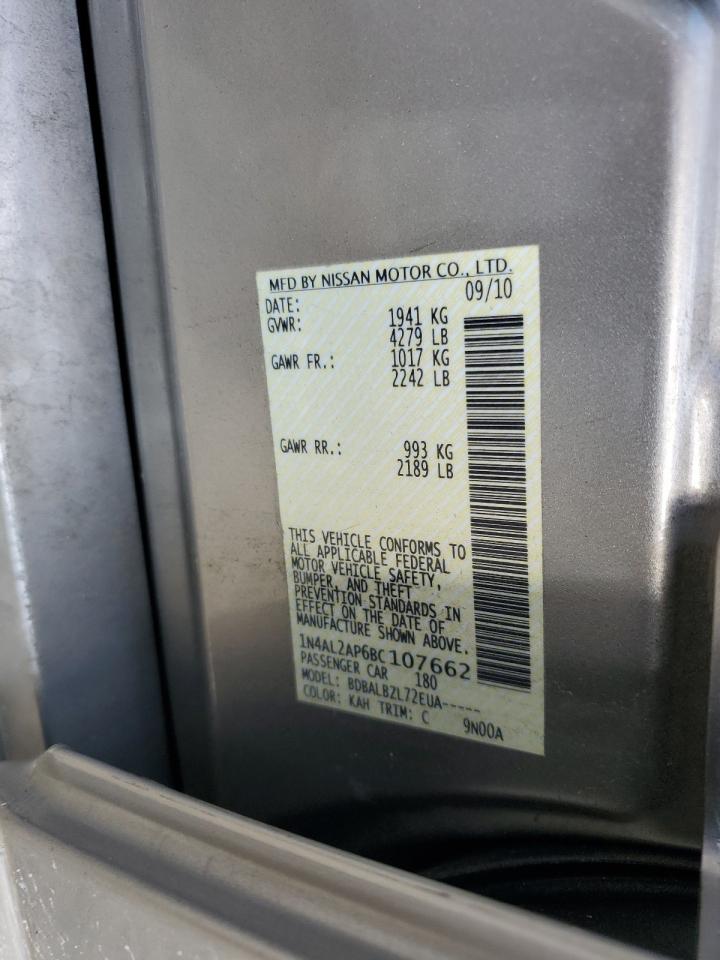 2011 Nissan Altima Base VIN: 1N4AL2AP6BC107662 Lot: 64587765