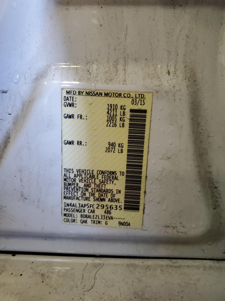 2015 Nissan Altima 2.5 VIN: 1N4AL3AP5FC295635 Lot: 64986705