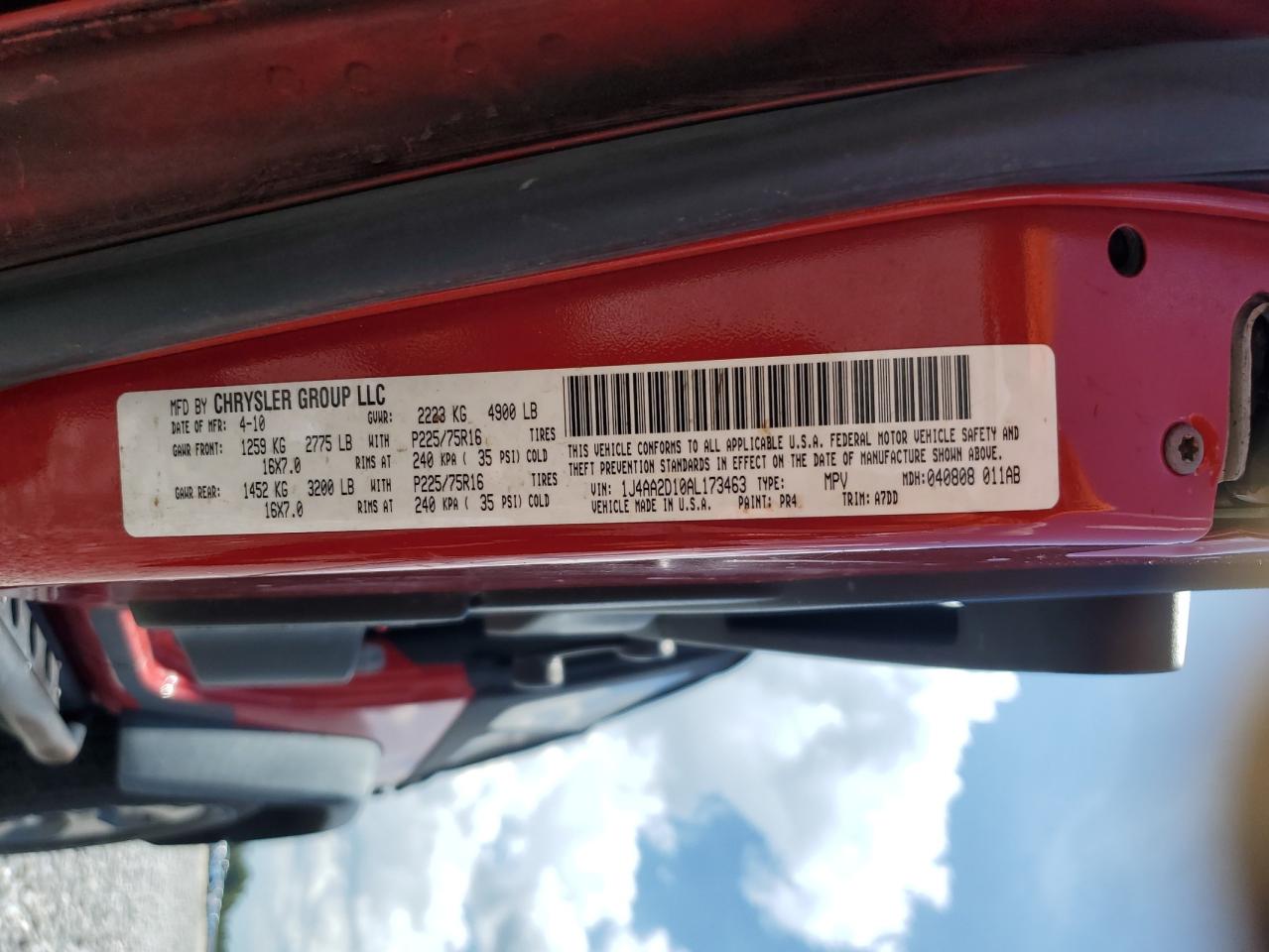2010 Jeep Wrangler Sport VIN: 1J4AA2D10AL173463 Lot: 64474835