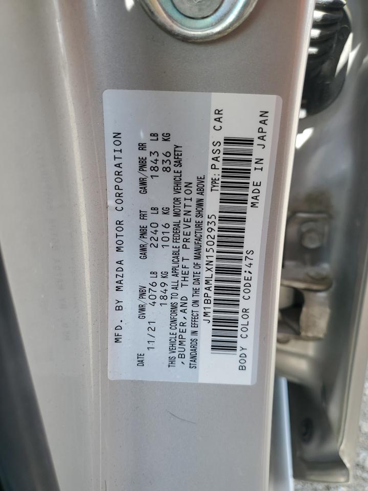 2022 Mazda 3 Premium VIN: JM1BPAMLXN1502935 Lot: 63609285