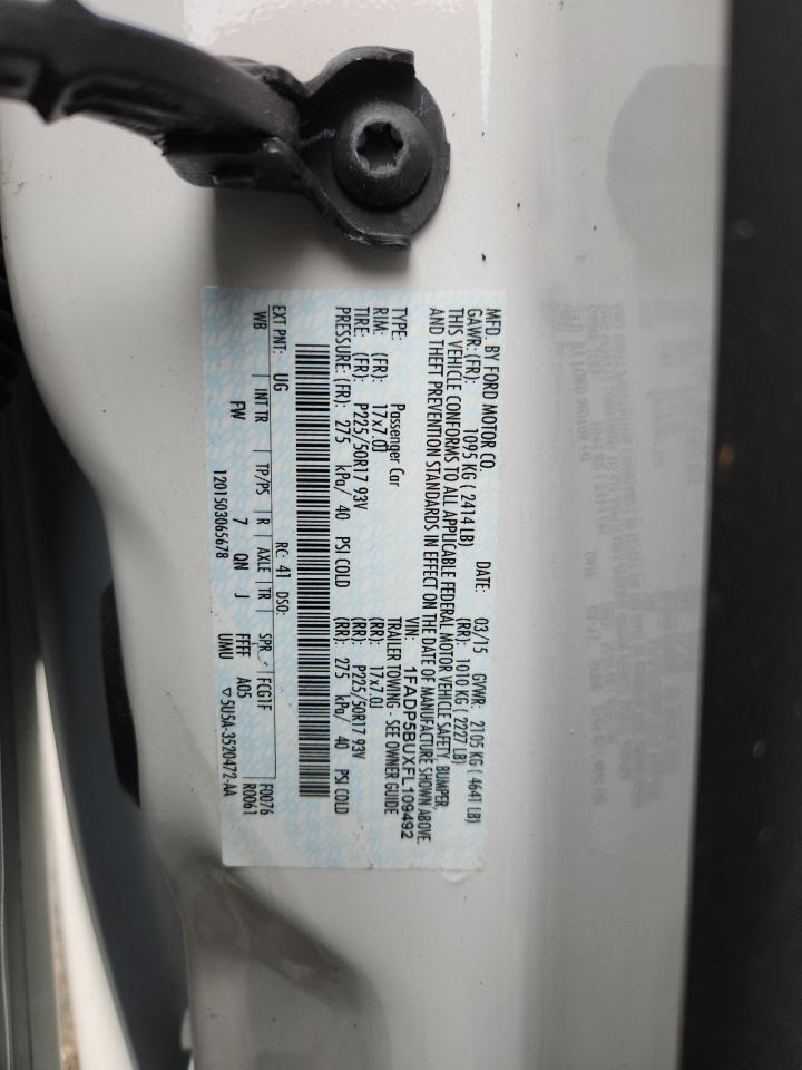 2015 Ford C-Max Sel VIN: 1FADP5BUXFL109492 Lot: 64660255