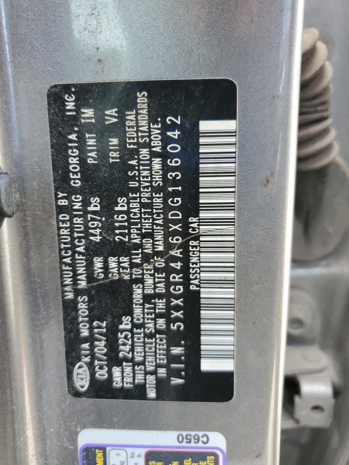 2013 Kia Optima Sx VIN: 5XXGR4A6XDG136042 Lot: 63220755