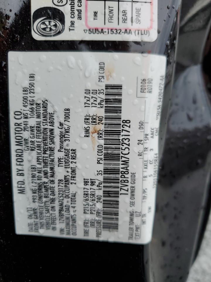 2012 Ford Mustang VIN: 1ZVBP8AM7C5231728 Lot: 62938805