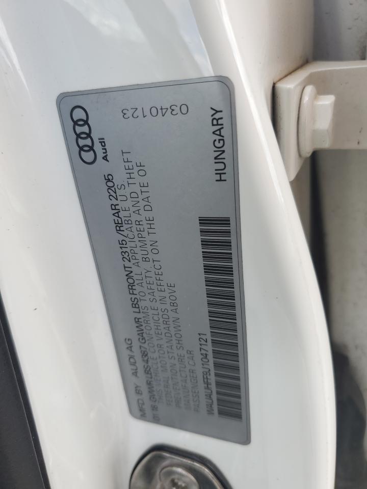 2018 Audi A3 Premium VIN: WAUAUHFF9J1047121 Lot: 63277425