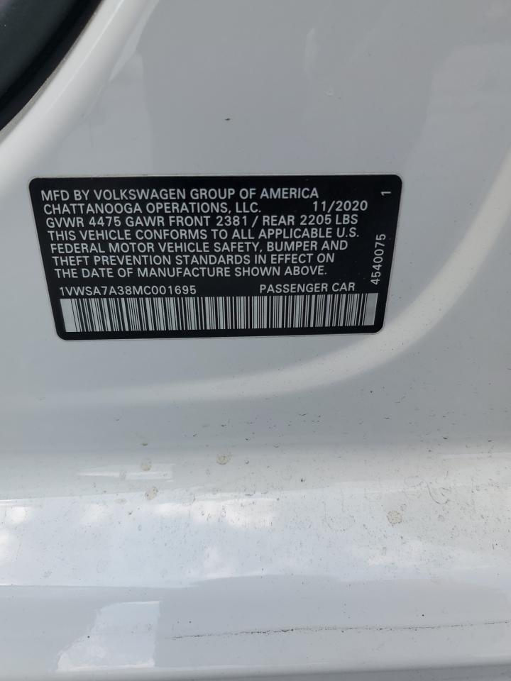 2021 Volkswagen Passat Se VIN: 1VWSA7A38MC001695 Lot: 63685415