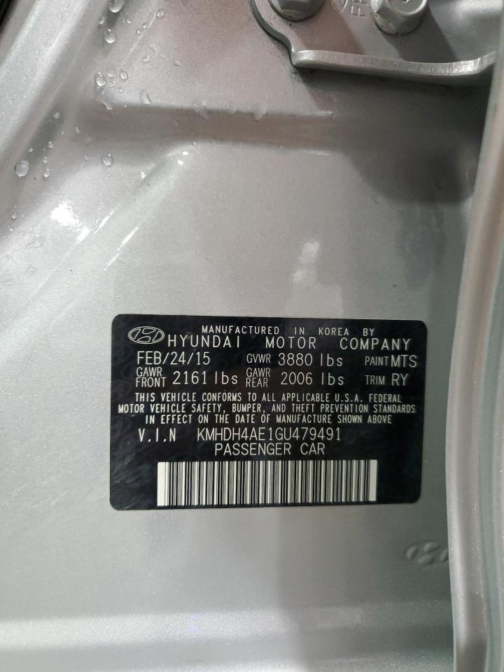 2016 Hyundai Elantra Se VIN: KMHDH4AE1GU479491 Lot: 66557605
