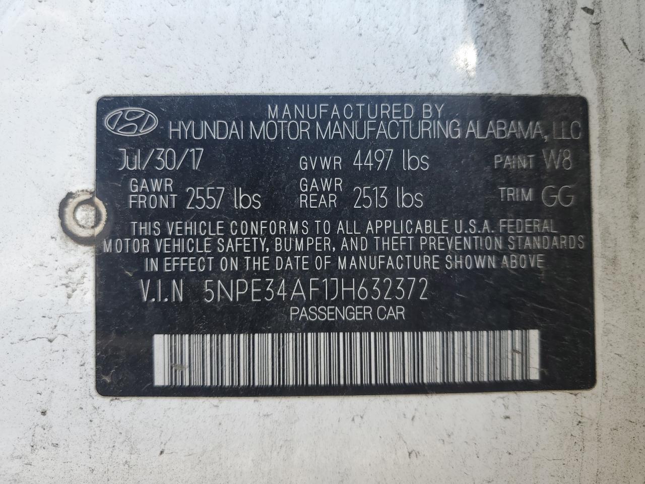 2018 Hyundai Sonata Sport VIN: 5NPE34AF1JH632372 Lot: 64883365