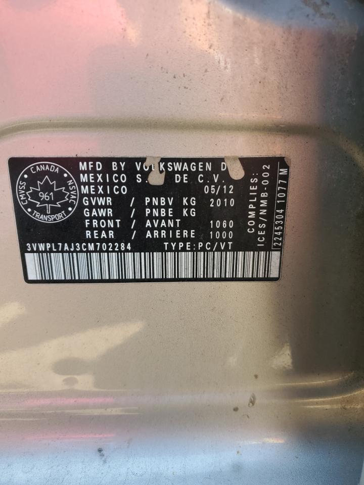 2012 Volkswagen Jetta Tdi VIN: 3VWPL7AJ3CM702284 Lot: 63745805