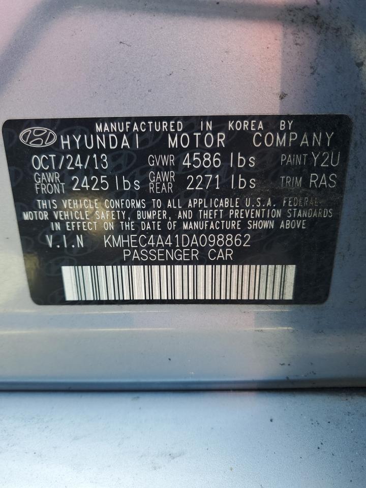 2013 Hyundai Sonata Hybrid VIN: KMHEC4A41DA098862 Lot: 64333405