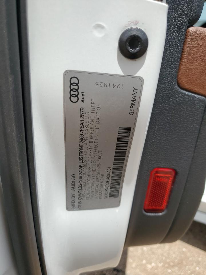 2018 Audi A5 Premium Plus S-Line VIN: WAUENCF59JA094934 Lot: 65848845