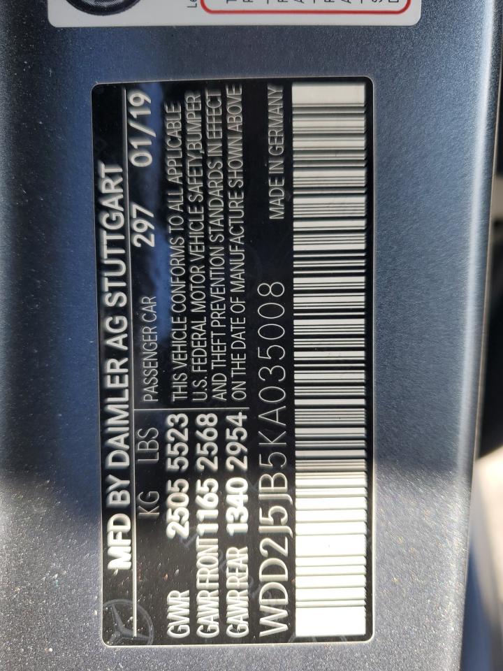 2019 Mercedes-Benz Cls 450 VIN: WDD2J5JB5KA035008 Lot: 66104705