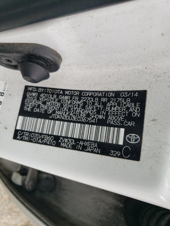 2014 Toyota Prius VIN: JTDKN3DU3E0367541 Lot: 63317515