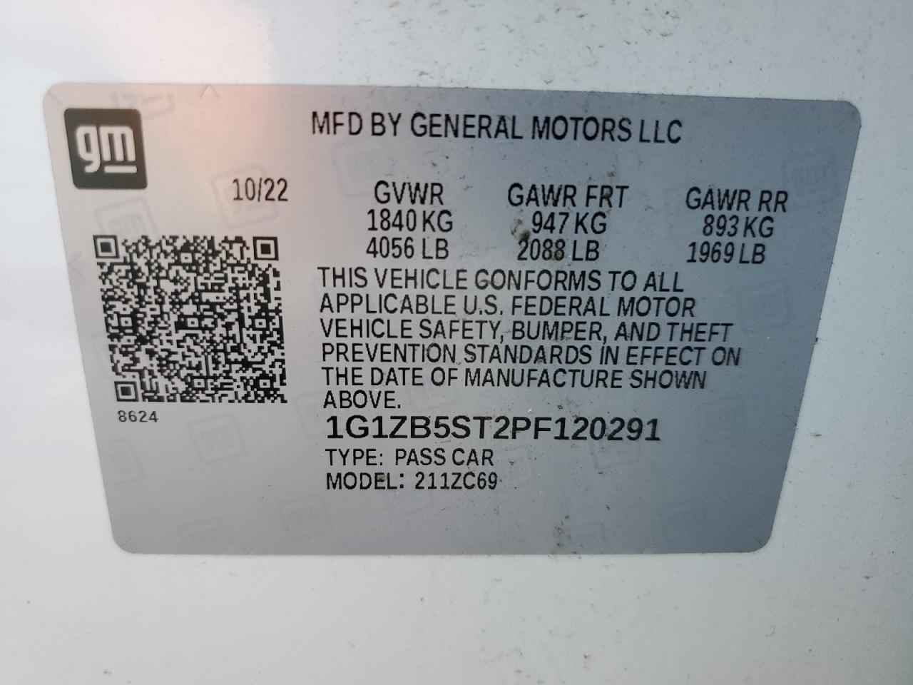 1g1zb5st2pf120291 1G1ZB5ST2PF120291 2023 Chevrolet Malibu Ls