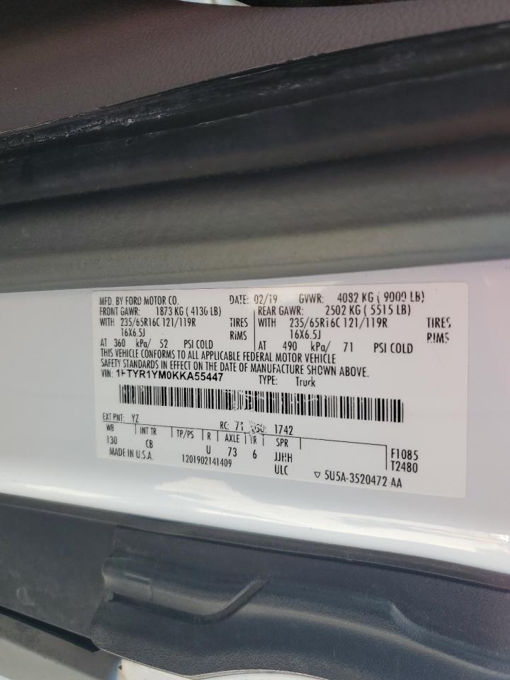 2019 Ford Transit T-250 VIN: 1FTYR1YM0KKA55447 Lot: 65654885