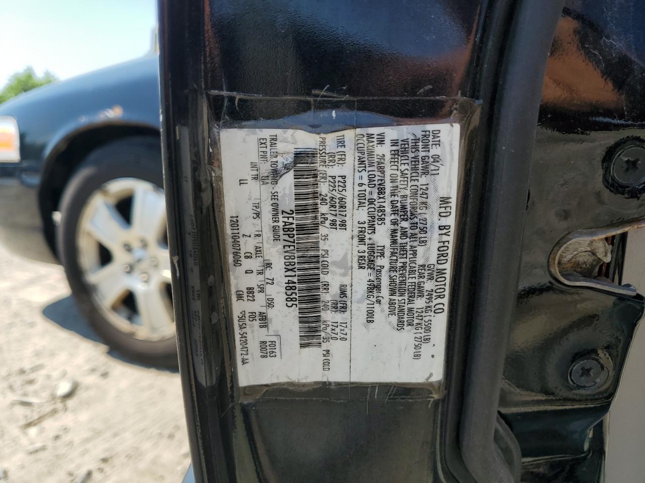 2011 Ford Crown Victoria Lx VIN: 2FABP7EV8BX148585 Lot: 63648185
