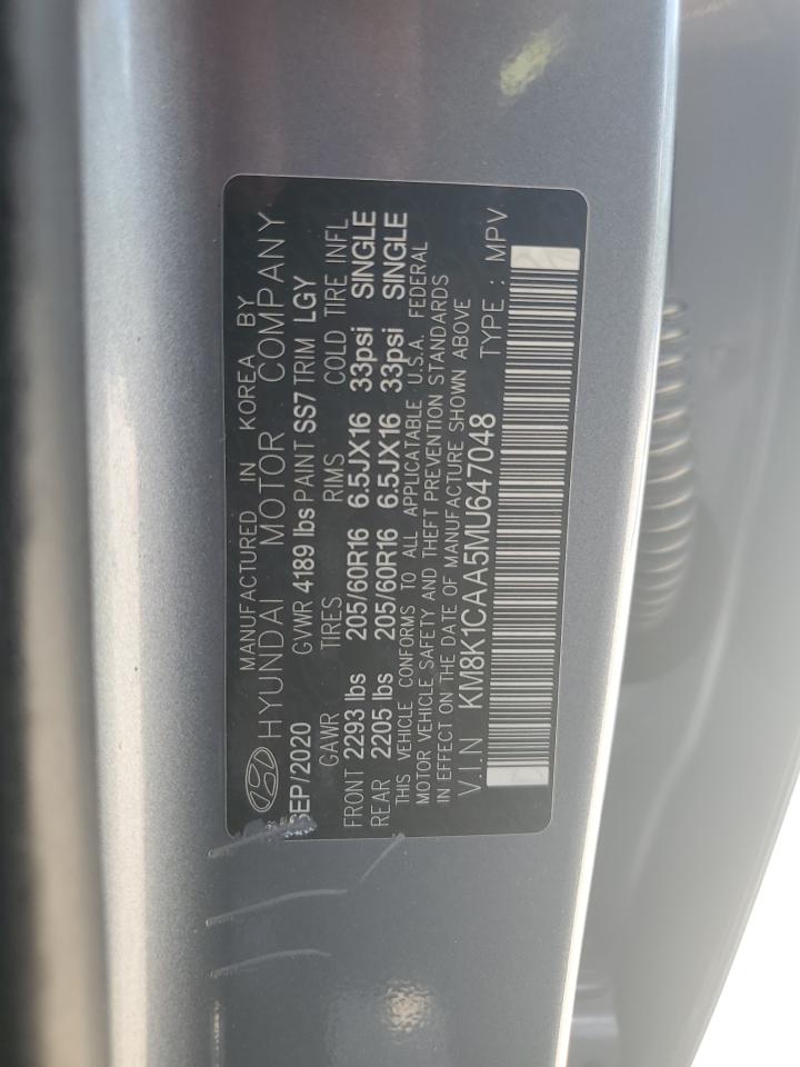 km8k1caa5mu647048 KM8K1CAA5MU647048 2021 Hyundai Kona Se