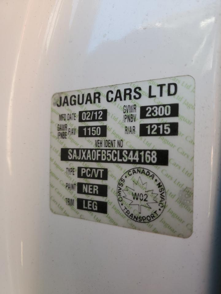 2012 Jaguar Xf VIN: SAJXA0FBSCL544165 Lot: 64130295