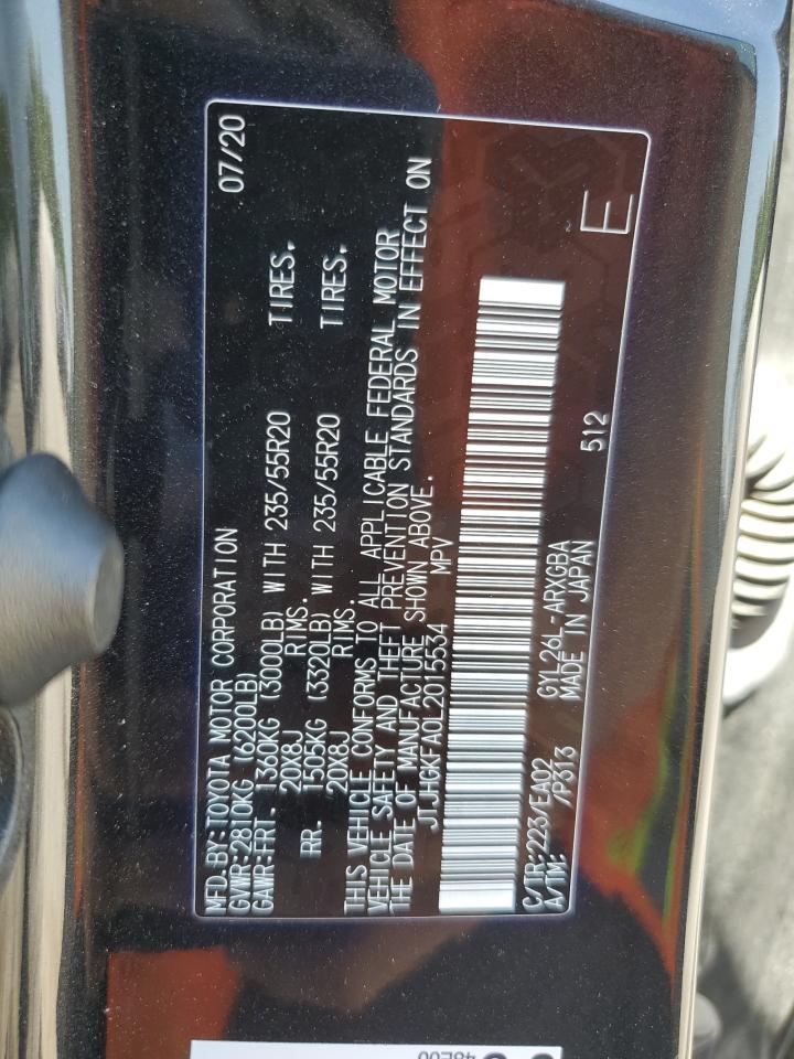 2020 Lexus Rx 450H L VIN: JTJHGKFA0L2015534 Lot: 65783085