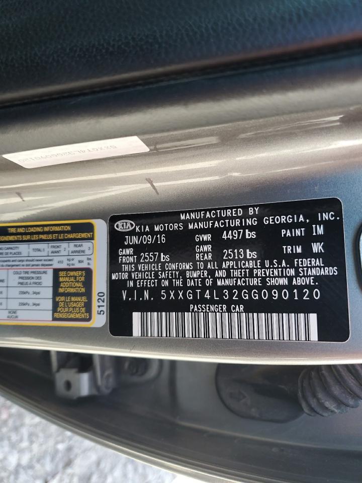 2016 Kia Optima Lx VIN: 5XXGT4L32GG090120 Lot: 65022275