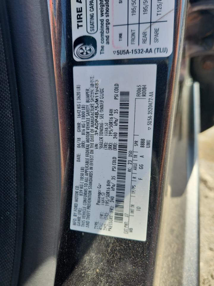 2018 Ford Fiesta Se VIN: 3FADP4BJ5JM119483 Lot: 64571065
