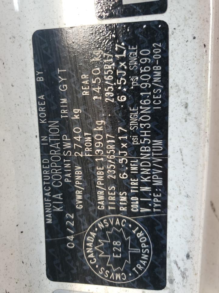 2022 Kia Carnival Lx VIN: KNDNB5H30N6190690 Lot: 63560775