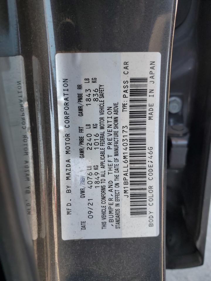 2021 Mazda 3 Preferred VIN: JM1BPALL6M1403173 Lot: 63347975